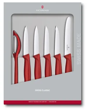 Victorinox, Sada krájacích nožov v červenej farbe 6-dielna, 6.7111.6G